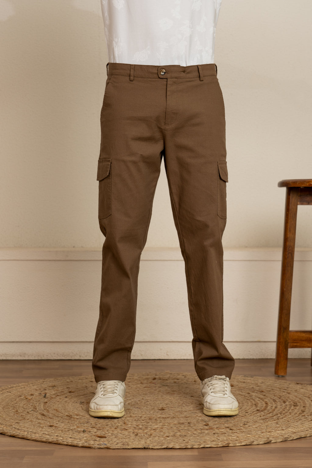 Cream Cotton Travel Cargos