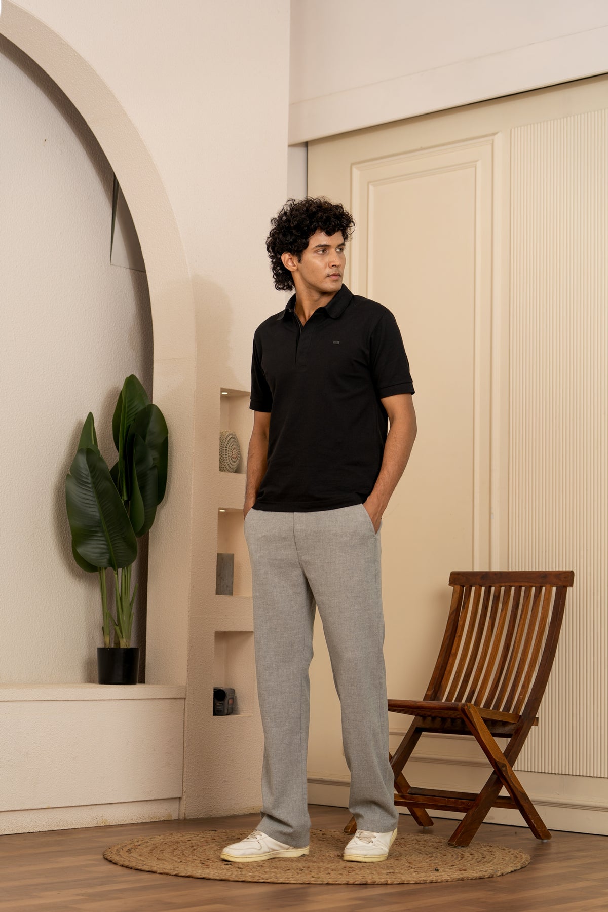 Gray Popcorn Linen Bottom