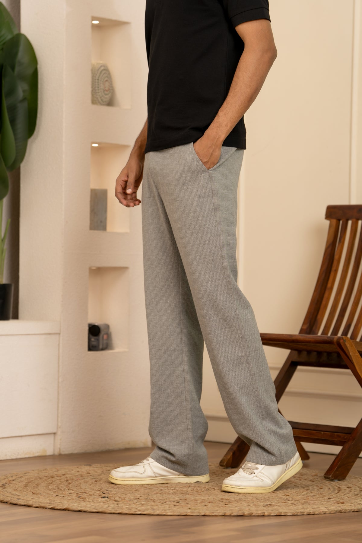 Gray Popcorn Linen Bottom
