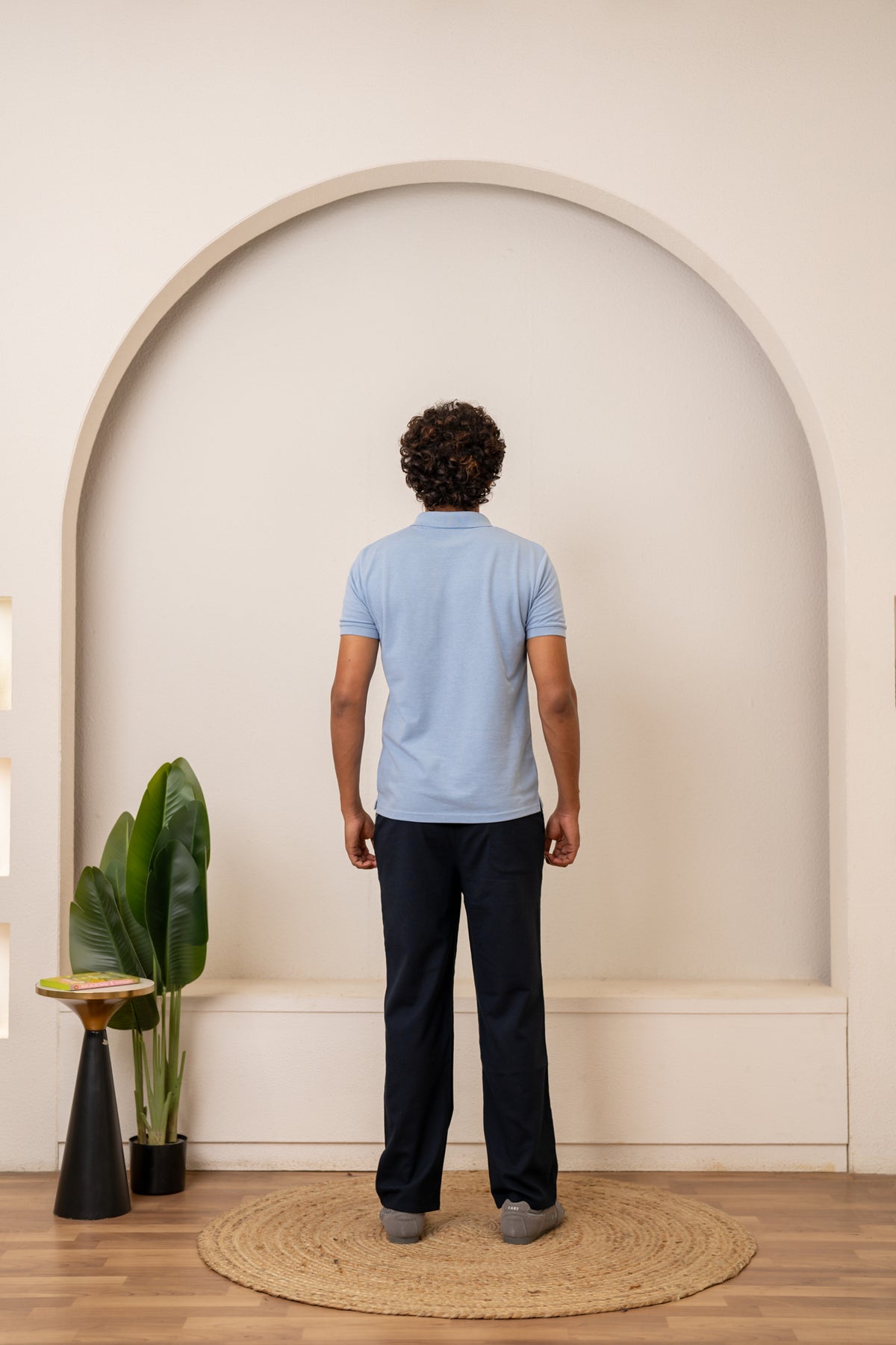 Navy Popcorn Linen Bottom