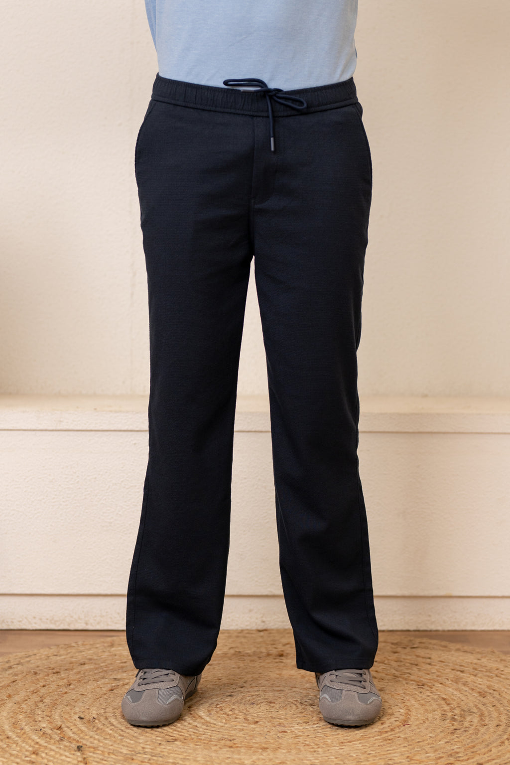 Navy Popcorn Linen Bottom