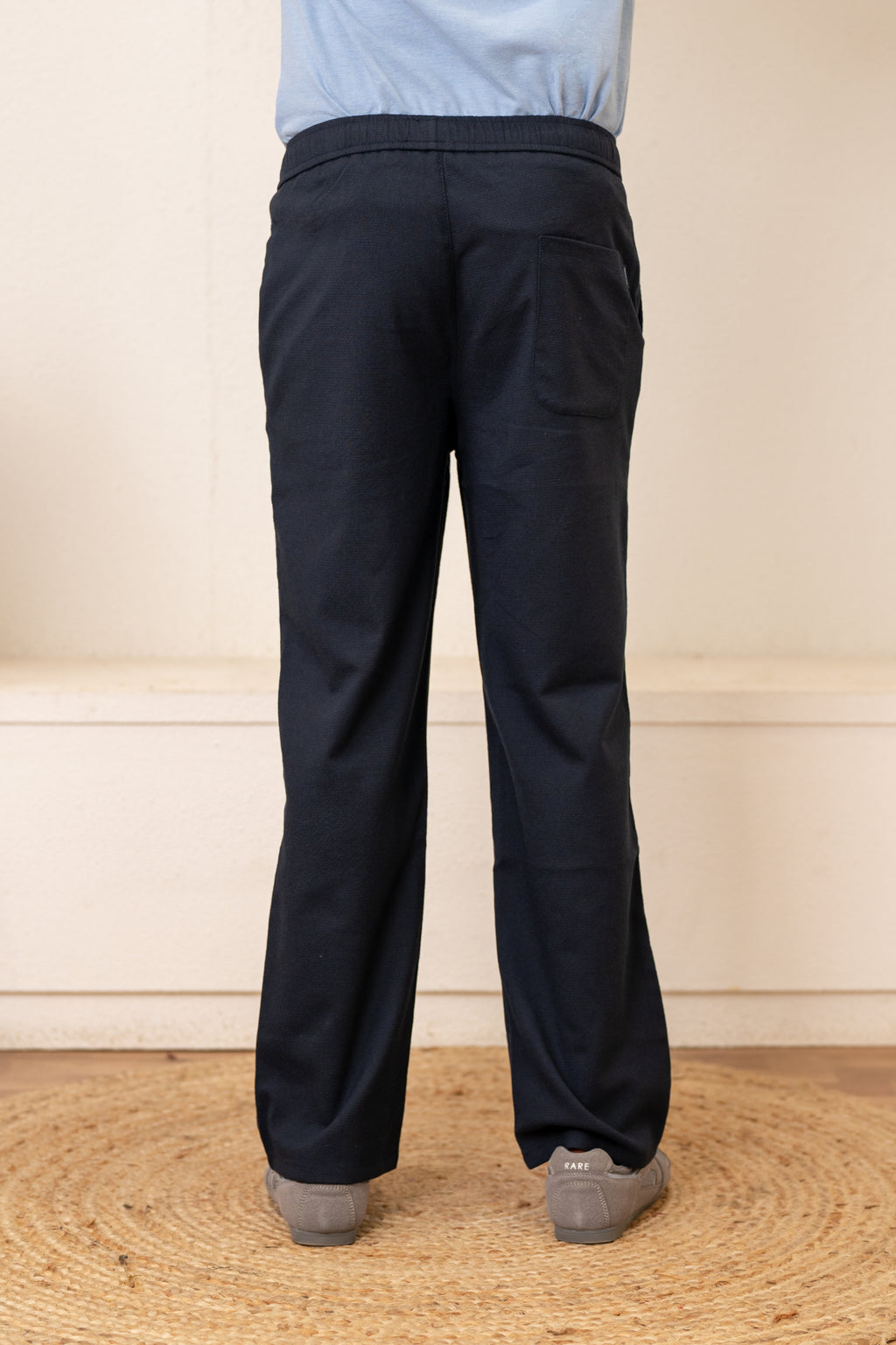 Navy Popcorn Linen Bottom