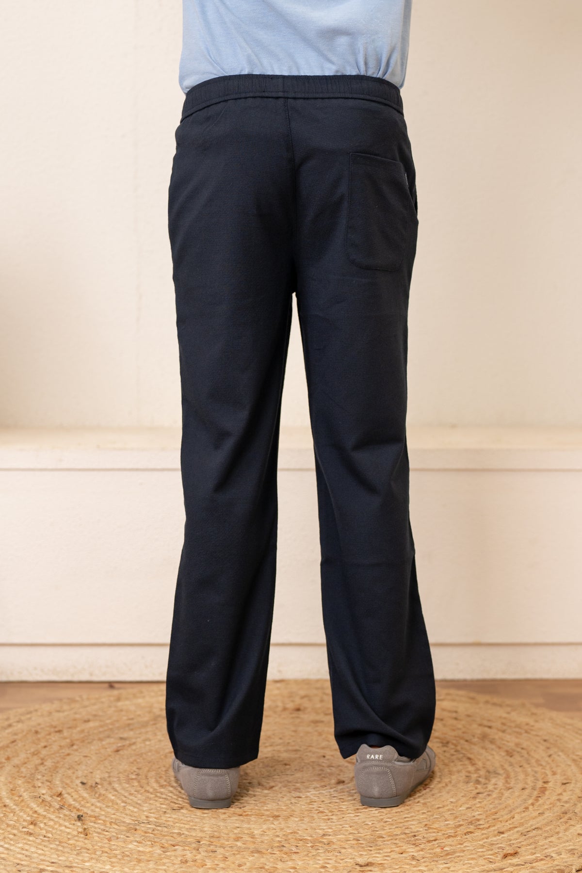 Navy Popcorn Linen Bottom
