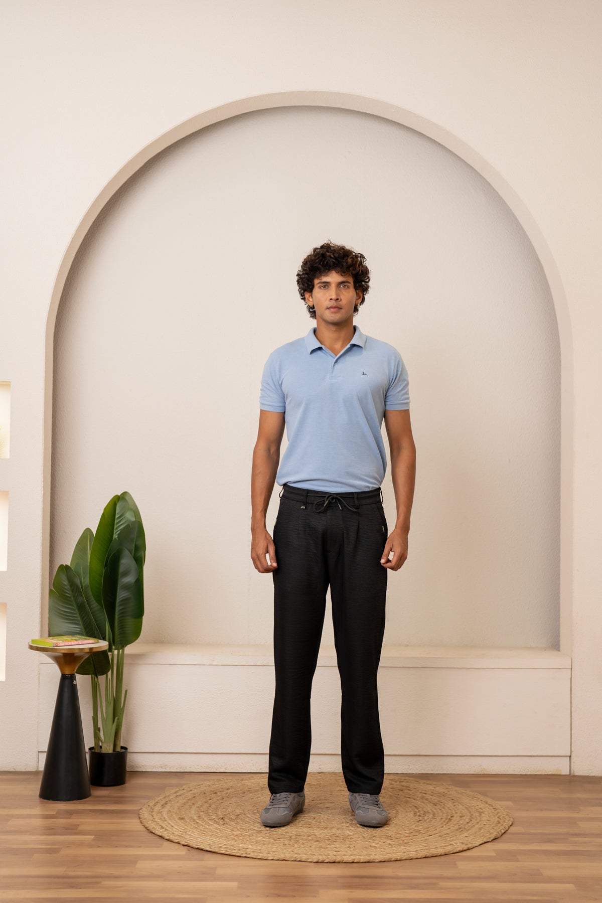 Gray Pleated Relaxed Trousers