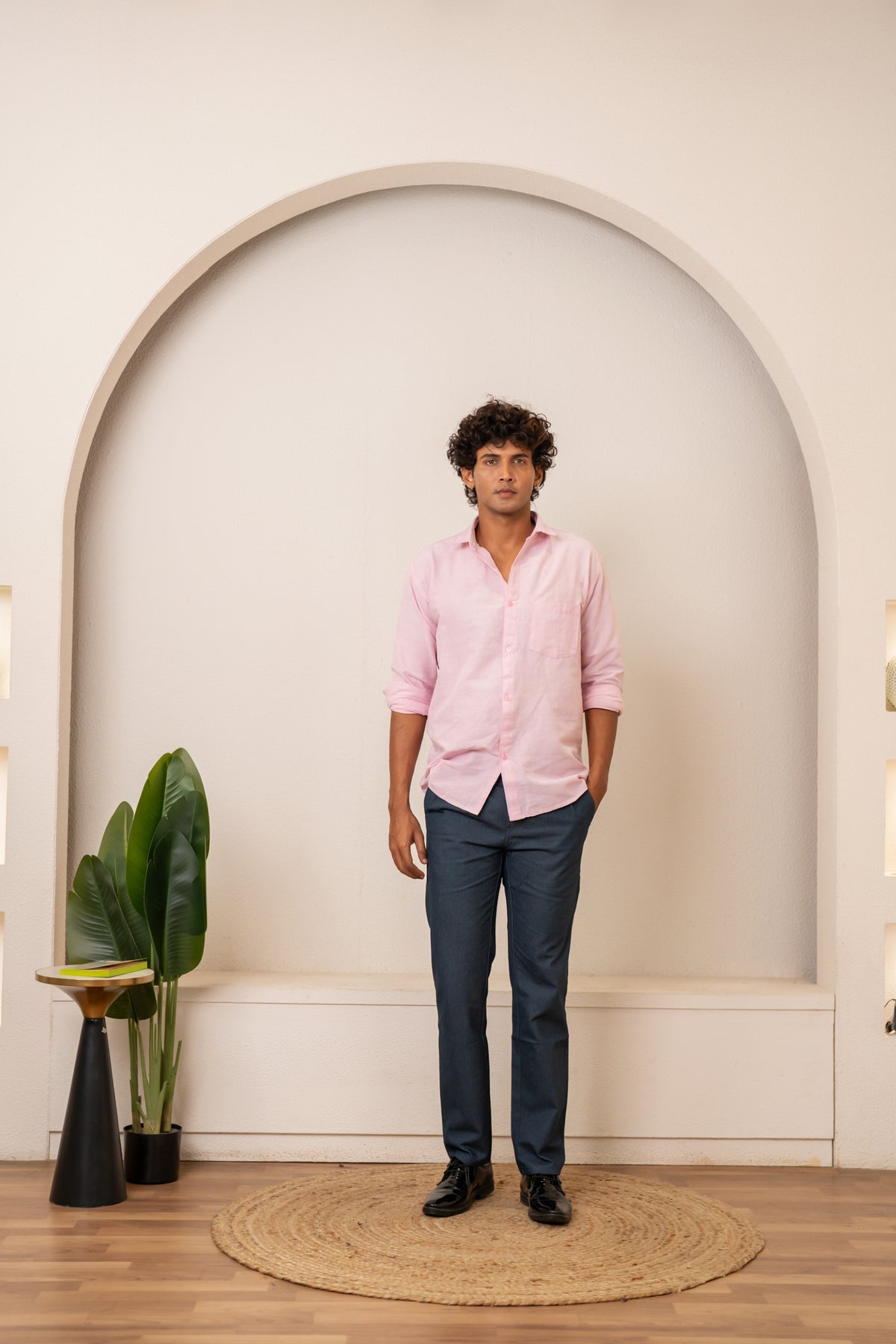 Tinted Cotton Denim Trousers