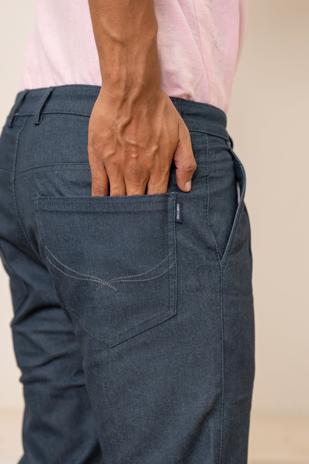 Blue Cotton Denim Trousers