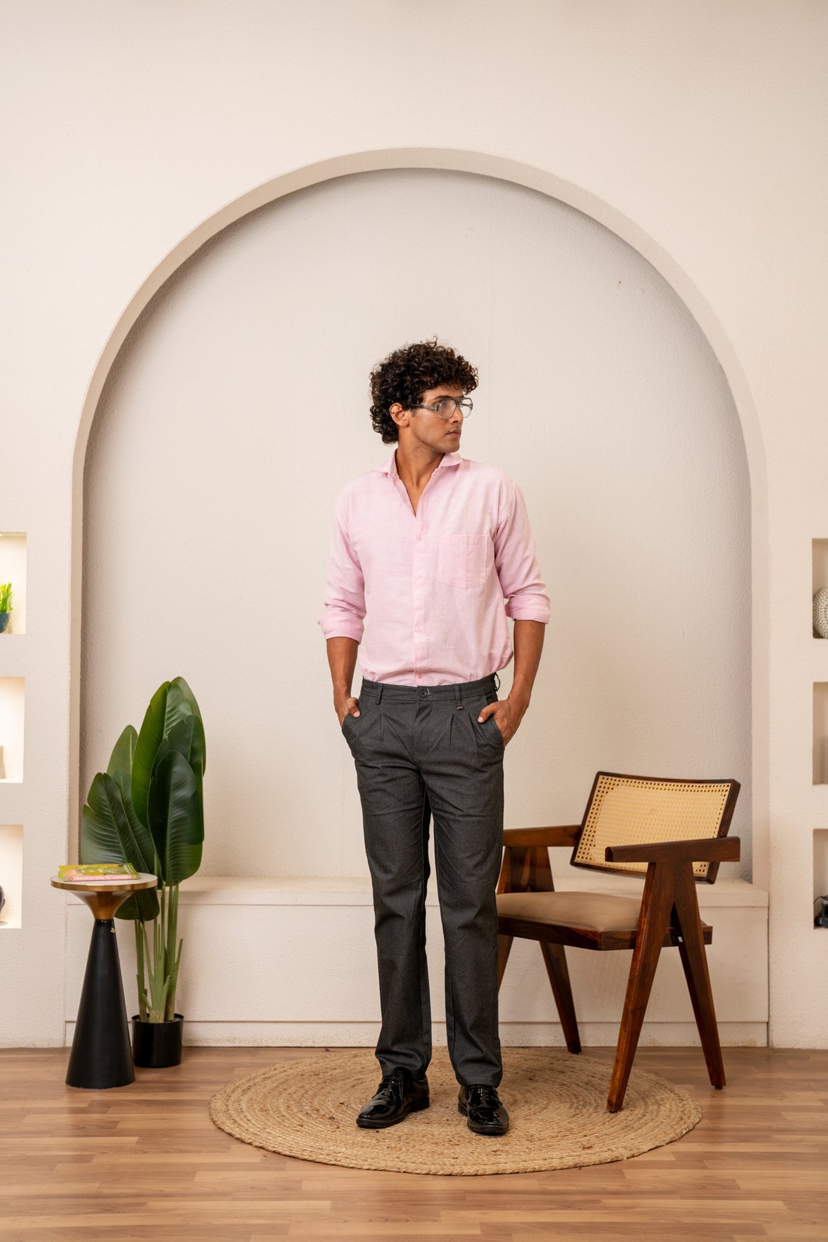Gray Cotton Denim Trousers