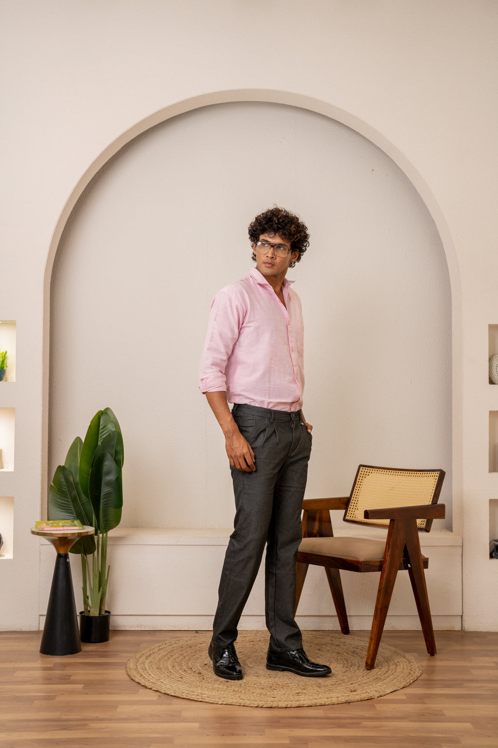 Gray Cotton Denim Trousers