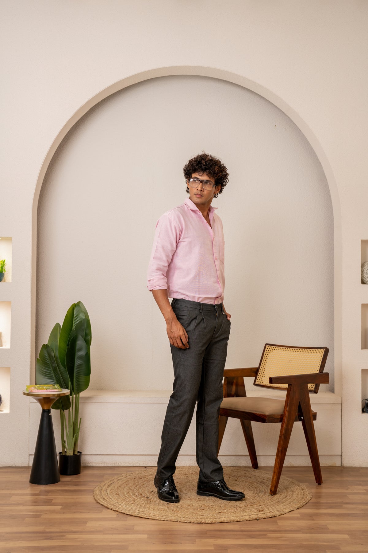 Gray Cotton Denim Trousers