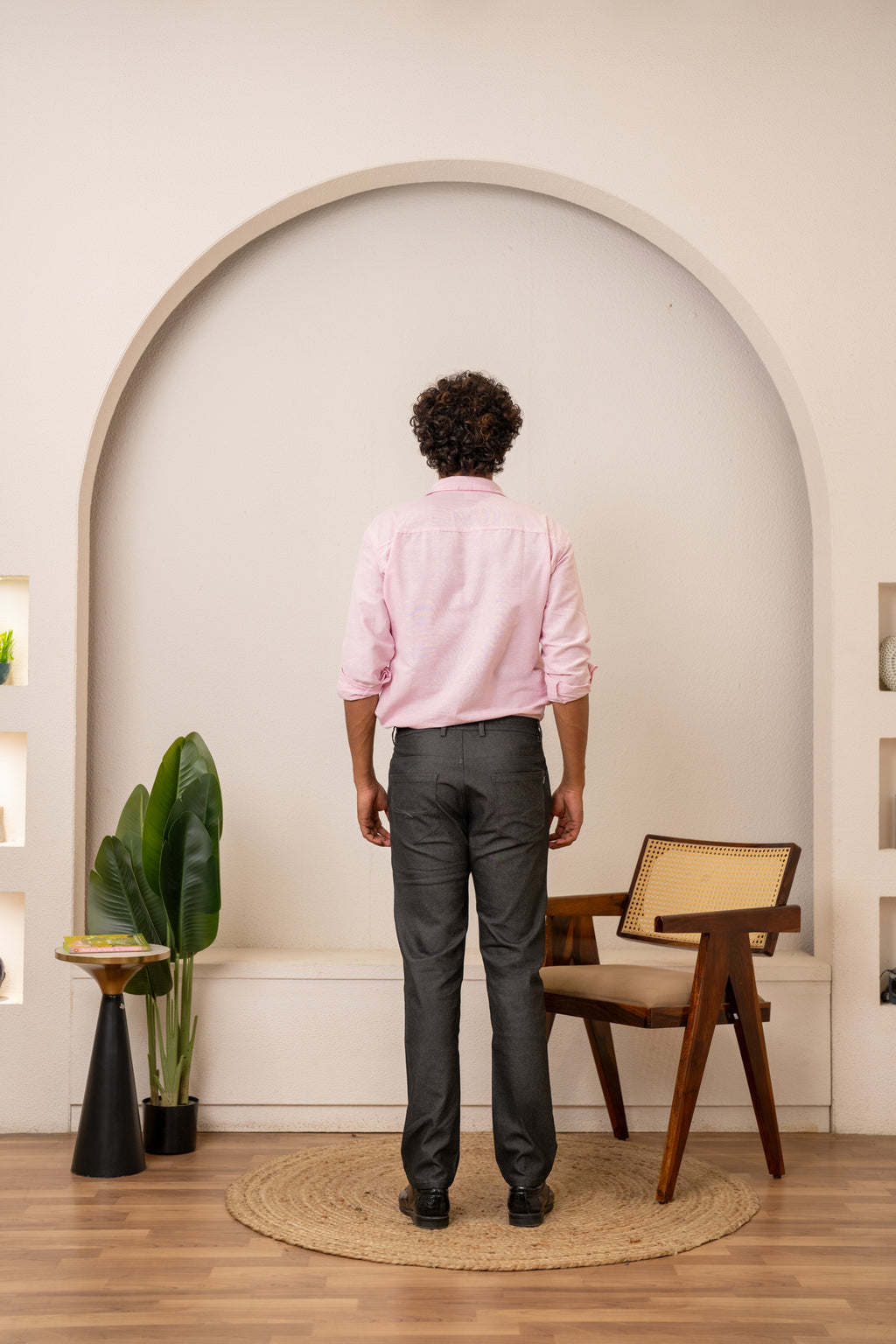 Gray Cotton Denim Trousers