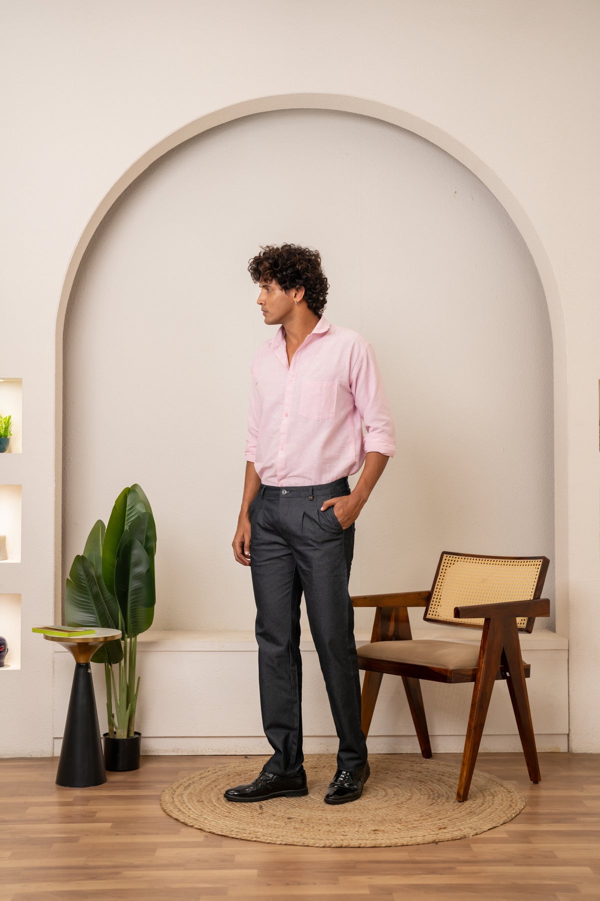 Tinted Cotton Denim Trousers