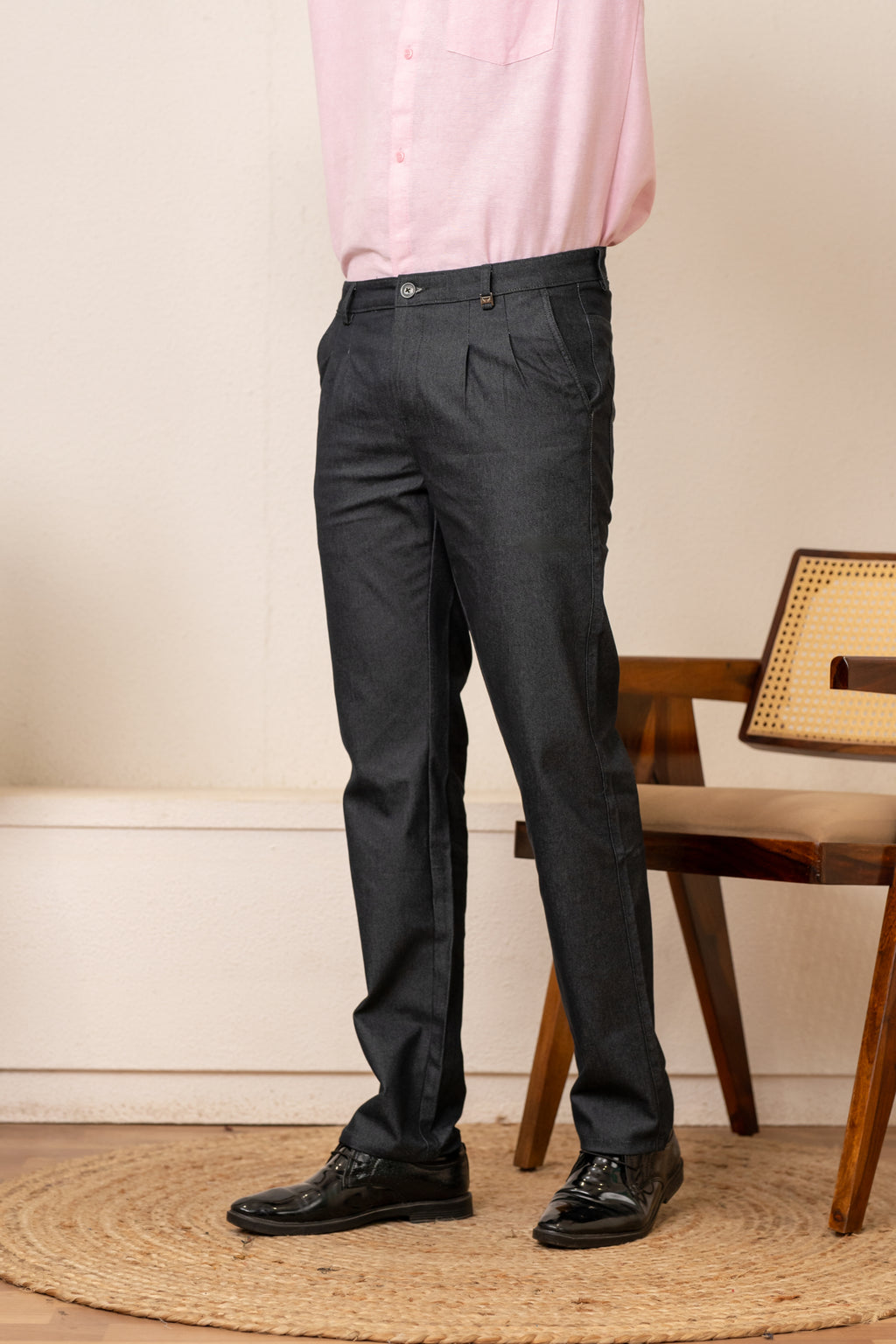 Tinted Cotton Denim Trousers