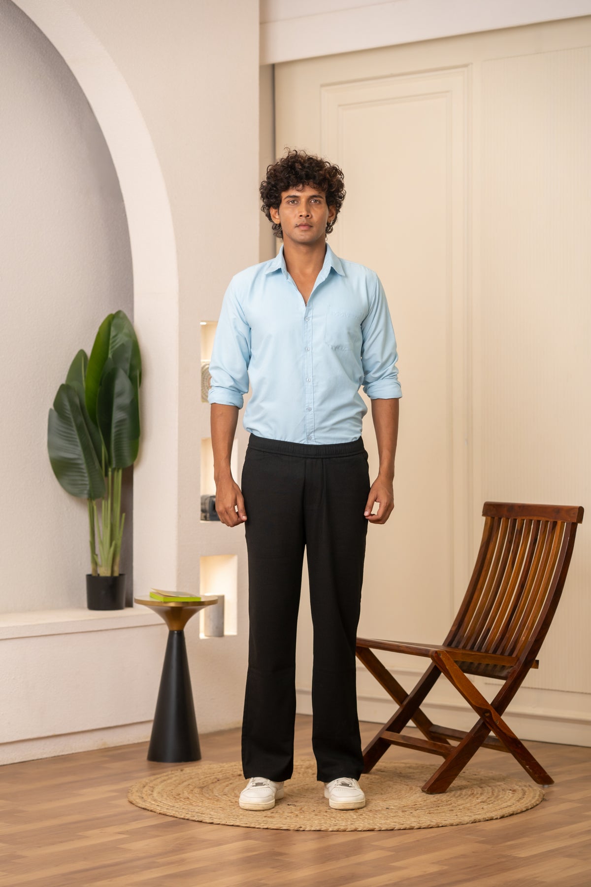 Black Popcorn Linen Bottom
