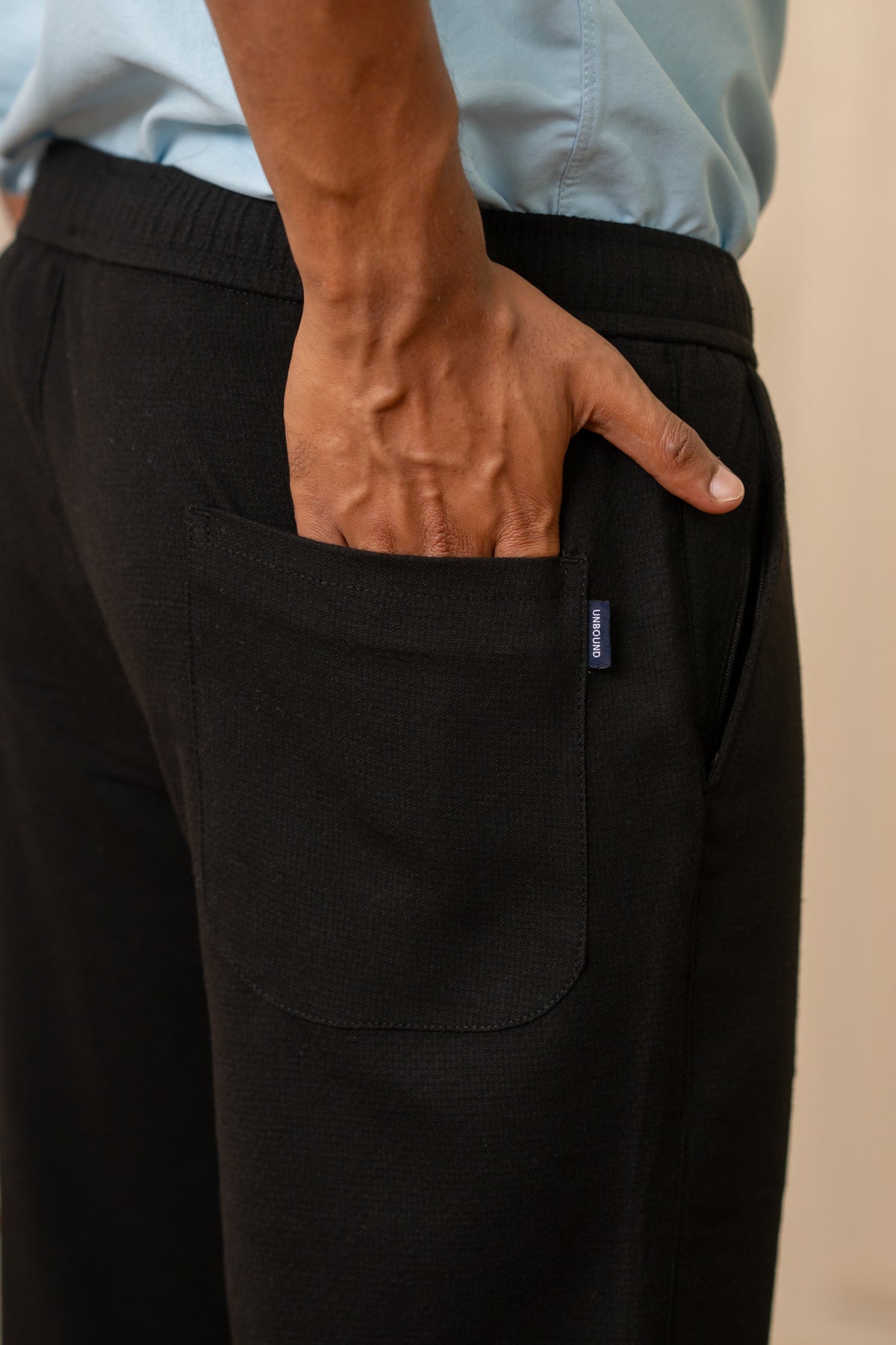 Black Popcorn Linen Bottom