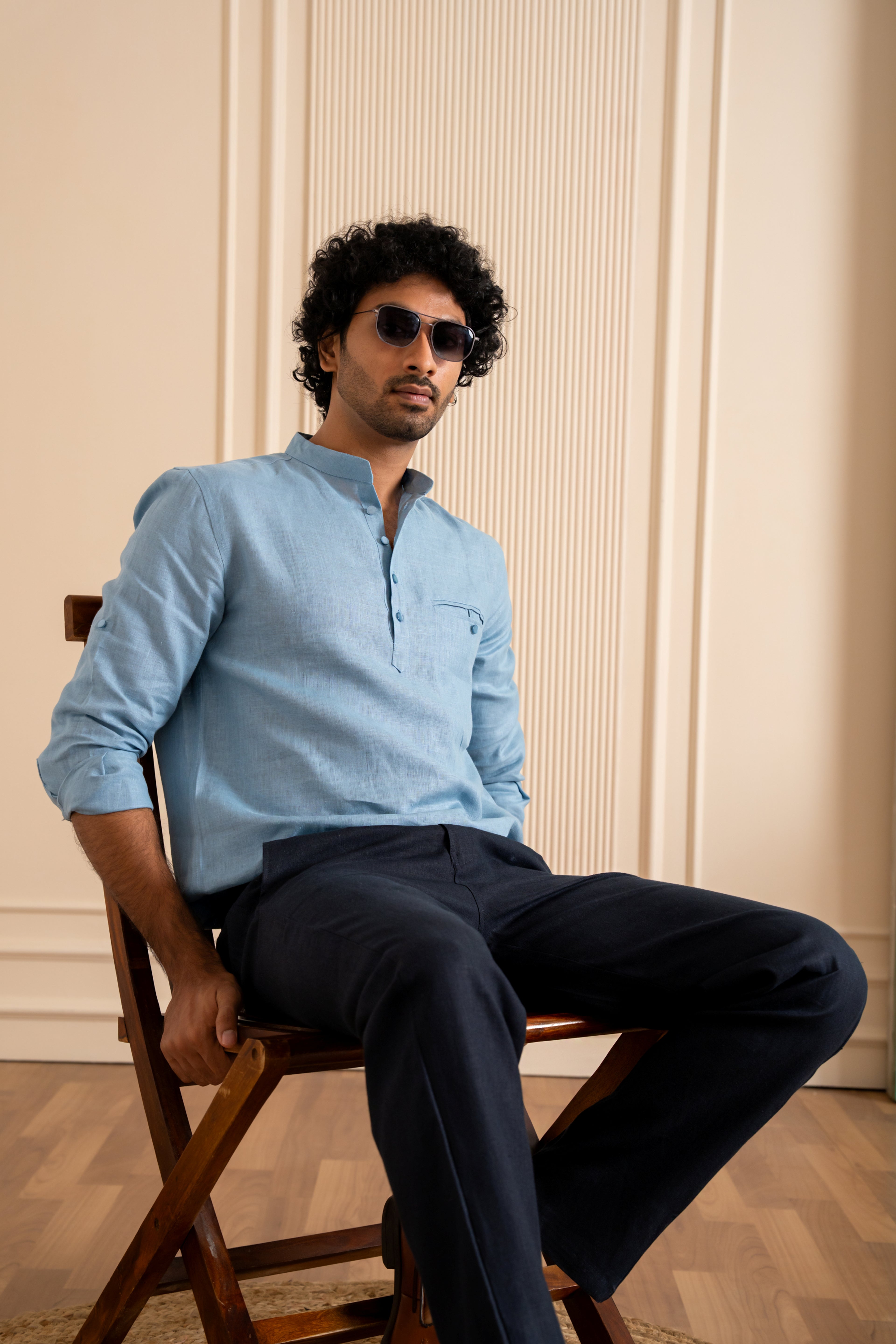 AWADH Trousers - Navy Blue